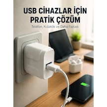 12w Usb Şarj Adaptörü 5v 2.4a Hızlı Ve Güvenli Şarj Başlığı Beyaz