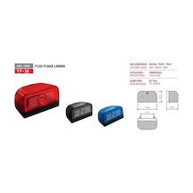 Plaka Lambası Ford P 100 Transit Pikap V184 347 Isuzu Md-23-md27 Npr 66 Kırmızı 12/24 V