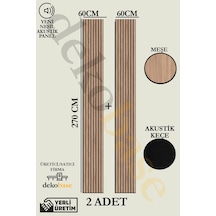 Meşe 2 Adet 60x270 Cm Yeni Nesil Akustik Ahşap Duvar Paneli