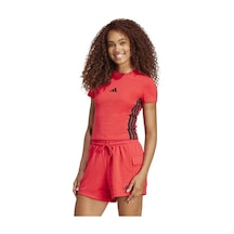 Adidas Essentials 3 Stripes Slim Baby Kadın Kırmızı Tişört Adidas Essentials 3 Stripes Slim Baby Kadın Kırmızı Tişört