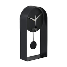 Masa Saati Sarkaçlı Metal Siyah Renk Sessiz Mekanizma Dekoratif Modern Tasarım 32x16cm Mms Myk3000-1 Genel