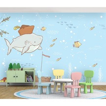 Su Altında Balıklar Çocuk Odası Duvar Kağıdı Soft Renkler