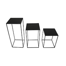 Metal Zigon Sehpa Çiçeklik 3 ‘Lü Set Wd-19