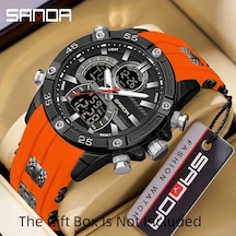 Oldfriend Sanda Erkek Spor Digital Saat Kırmızı Su Geçirmez Parlak Ekran Alarm Kronometre Diğer