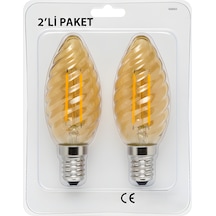 Kes610 Led Flamanlı Buji Ampul 4w 2700k E14 2 Li Paket