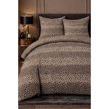 More Home Tek Kişilik Nevresim Takımı Lastikli Çarşaflı Leopar Bej Çok Renkli