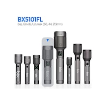 Flashlight Bx5101fl 60w Led, Max. 2300 Lümen Parlaklık Ve 850 Metreye Kadar Uzun Menzilli, Şarj Edilebilir, Led Güç Göstergeli Ve Çok Modlu Kamp Acil Durum İçin Kompakt El Feneri