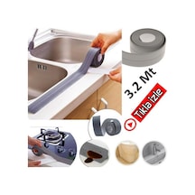 3.2 Metre Su Sızdırmaz Bant Kenar Mutfak Banyo Duvar Bant Gri Ren (457050699)