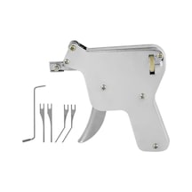 Moveevo Stainless Steel Locksmith Tool Kit: 6-piece Power Lock Pick Set With 4 Blades & Tension Wrench Professional Door Opener For Lock Repair