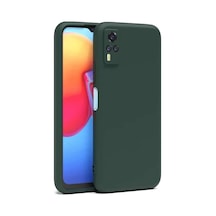 Vivo Y53s Uyumlu Kılıf Nano İçi Kadife Silikon - Koyu Yeşil