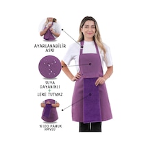 Star Ayar Askılı Havlulu Mutfak Önlüğü Seti Havlulu Önlük Mor-mor