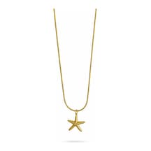 Bilfa Altın Kaplama Deniz Yıldızı Kolye Zarif Yılan Zincirli Klasik Tasarım