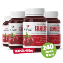 Kızılcık Sepeti A-Pac Cranberry Turna Yemişi Kızılcık Ekstresi 4 x 60 Kapsül