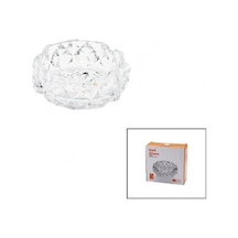 Küçük Cam - Dıamond Kristal Şekil Yuvarlak Küllük Çap: 11.2cm - D: 4.4cm 5324