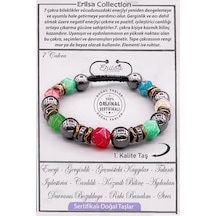 Sertifikalı Aaa+ Kalite Gerçek Elmas Kesim 7 Çakra Doğal Taş Bile Çok Renkli