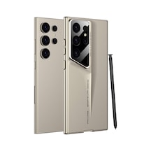 Galaxy Uyumlu S24 Ultra Kılıf Ultra İnce Kamera Korumalı Sert Rubber Pazarplus Procase Kılıf Altın