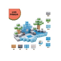 Creative World Manyetik Bloklar Küpler Kış Temalı 144 Parça / Zekâ Geliştirici Bloklar Seti -jm808
