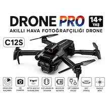 C12s Pro Dron Engelden Kaçınma Hd Kamera Optik Akış Katlanabilir Çift Elektirikli Kamera 360 Derece Dönüş Wifi Cam Kontrol Fpv Kamera Led Işıklı
