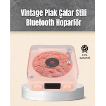 Retro Bluetooth Hoparlör Yumuşak Gece Lambası Ve Saat Göstergeli