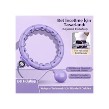 Dijital Lcd Ekranlı Masajlı Hulahoop Ayarlanabilir Ağırlıklı Egzersiz Çemberi Masaj Etkili Bel İnceltme Çemberi Mor - 929626792
