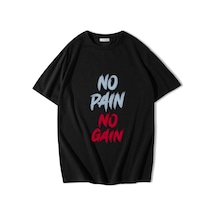 Brz Collectıon Brz Collection Unisex Oversize No Pain No Gain T-shirt Siyah