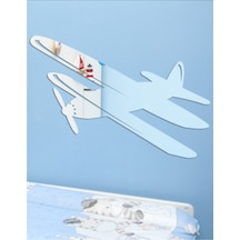 M3 Decorium Jet Uçak Çocuk Odası Dekoratif Ayna Gümüş