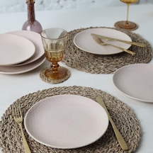 Kumlu Krem Rölyefli Pasta Tabağı 21 Cm 6 Adet Q32 Çok Renkli