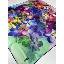 İpekal Fresh Soft Pamuk Eşarp - 05078 - 90 X 90 / 09 Saks - Yeşil 09 Saks - Yeşil