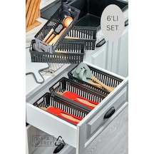 6'lı Set Kaşıklık Ve Kepçelik Çekmece Içi Düzenleyici / Antrasit Antrasit