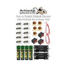 Seri Ve Paralel Basit Elektrik Devresi 1 Paket Deney Seti Sarı Mini Duy 5 Adet Mini Ampul 10 Adet Anahtar İş Eğitimi Set