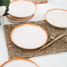 Nordic Gold Mat Krem Pasta Tabağı 22 Cm 6 Adet Çok renkli