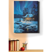 Webstyle Sayılarla Boyama Seti Çerçeveli Kasnaklı Karlı Ev 60x75 Cm