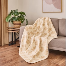 Soft Yeni Yıl Temalı Pamuklu Tv Battaniyesi - Bej - 130x170 Cm Renkli