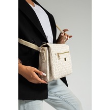 Just Polo Krem Kadın 3 Gözlü Çapraz Postacı Ve Omuz Çantası 29x20cm Pb2068