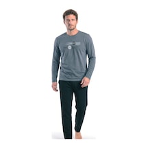 Pierre Cardin 6153 Erkek Uzun Kollu Bisiklet Yaka Pijama Takımı -gri