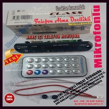 Araç Oto Teyp Mikrofonlu Bluetoothlu Usb Sd Aux Mp3 Çevirici