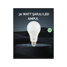 Şarjlı Led Ampul 30 Watt Soğuk Beyaz - Karbul9471-4796 Renkli Renkli