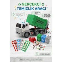 Sesli Işıklı Ve Havalı Mekanizmalı Eğitici Çöp Kamyonu Seti 4 Geri Dönüşüm Kutulu Oyuncak