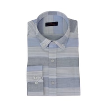 Erkek Silim Fit Pano Çizgili Gömlek Bgl-st03097 001