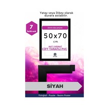 Siyah-21mm-50x70 Cm Mat Pvc Li Camsız Fotoğraf Puzzle Belge Çerçeve Yatay Dikey Asılabilme. 58336256