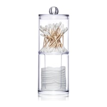 Neevoyu Akrilik Transparan Çift Katlı Kosmetik Saklama Kutusu - Dudak Ruj, Pamuk Yastık Ve Q-tip İçin Uzunluk: 104 Karakter Diğer