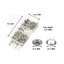 9.5 Mm 100 Adet Metal Çıt Çıt ve Saklama Kutusu