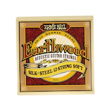 Ernie Ball Earthwood Ipek Ve Çelik Yumuşak Akustik Gitar Telleri, 12 Telli, 80/20 Bronz, Ölçü 9-46