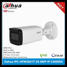 Dahua Ipc-hfw2841t-zas-27135, 8mpix, 2,7-13,5mm Motorize Lens, H265+, 80mt Gece Görüşü, Dahili Mikro
