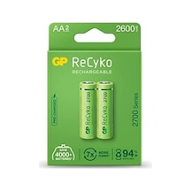Gp Batteries Recyko+ 2700 Aa Kalem Ni-mh Şarjlı Pil, 1.2 Volt, 2'li Kart