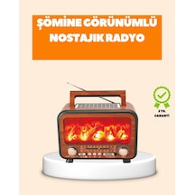 Hubrendy Tekno Şömine Alev Işıklı Solar Bluetooth Hoparlör 7w Güçlü Ses, Fm Radyo