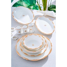 Caroline 12 Kişilik 58 Parça Porselen Yemek Takımı Beyaz