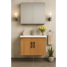 Dmz Home Concept Liventa 65 Cm Ahşap Renkli, Seramik Lavabolu, Md Ahşap