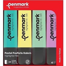 Penmark Fosforlu Kalem 4lü Asetat Karışık Renk Pastel