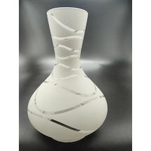 Avize Lamba Camı.beyaz,suyolu Desenli E.27 Alt Çap:8.00Cm-H:18.00 Mat - Süt Beyaz